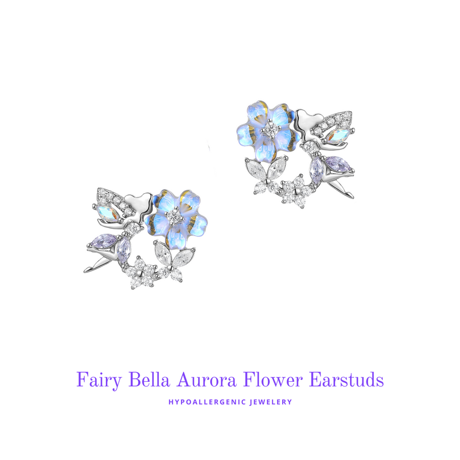 Aurora Fairy Bella Flower Earstud 925 Silver