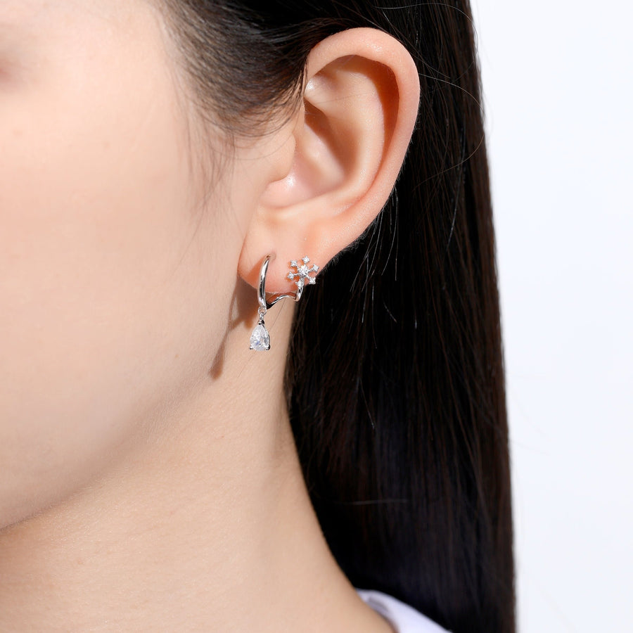 Suno Snowflake Earrings 925 Silver