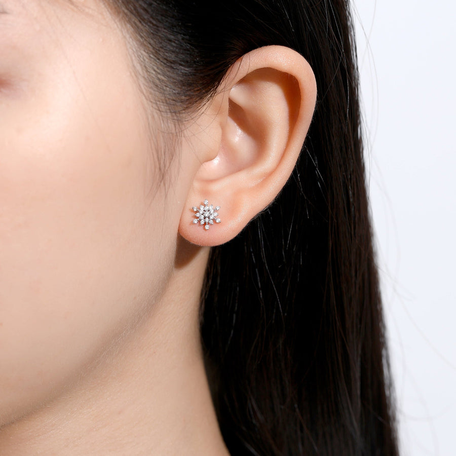 Dainty Snowflake Earstud 925 Silver