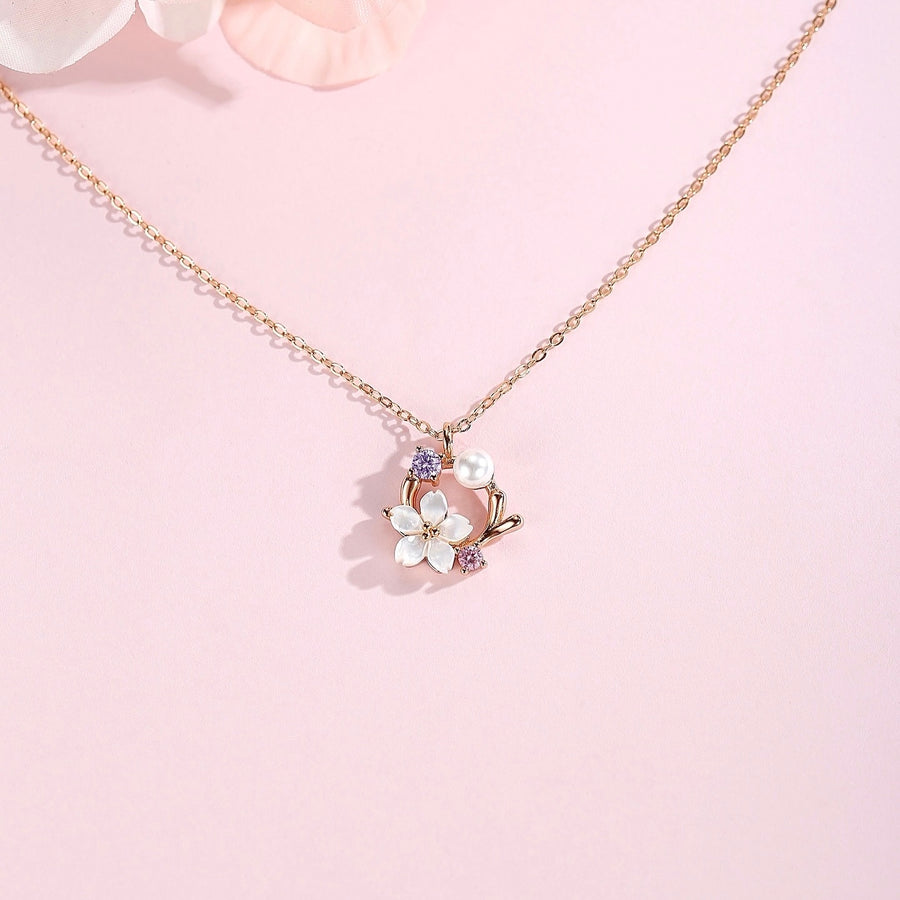 Sakura Blossom Necklace 925 Silver