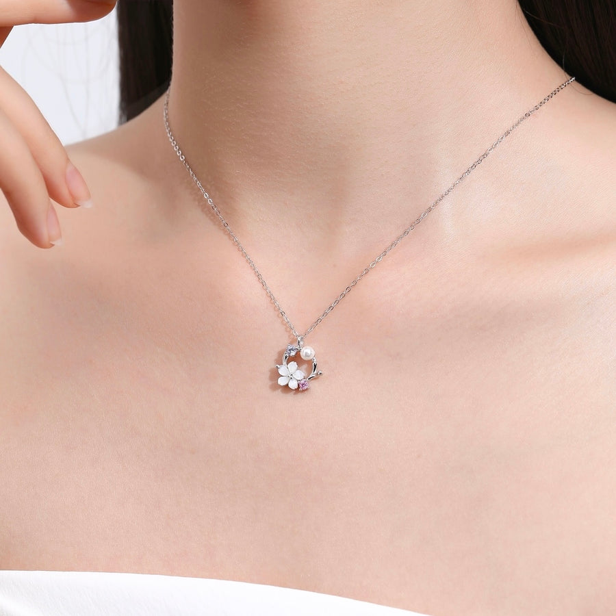 Sakura Blossom Necklace 925 Silver