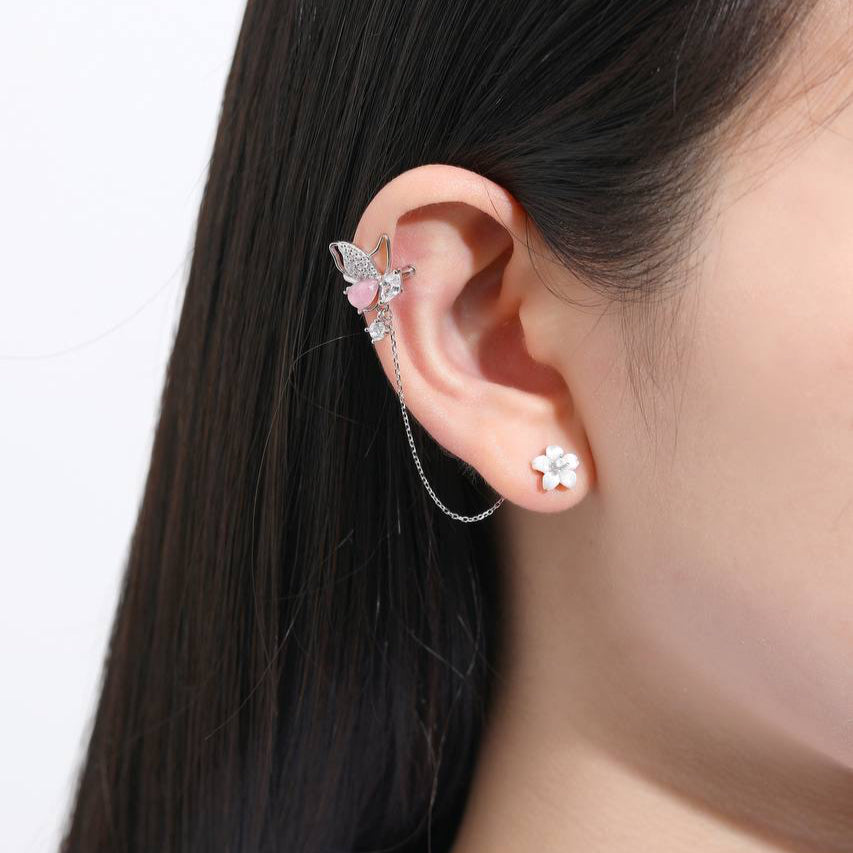 Sakura Butterfly Earcuff 925 Silver