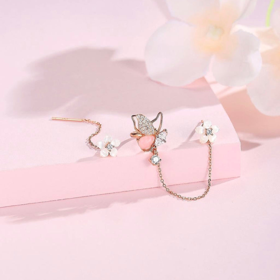 Sakura Butterfly Earcuff 925 Silver