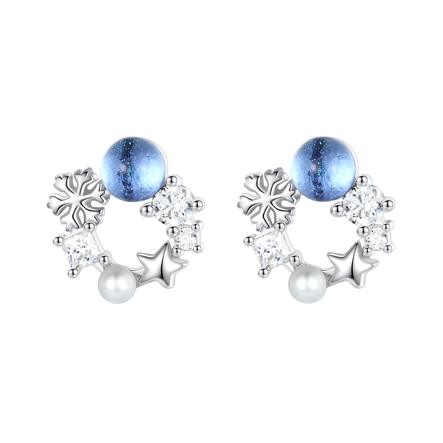 Winter Snowflake Earstud 925 Silver