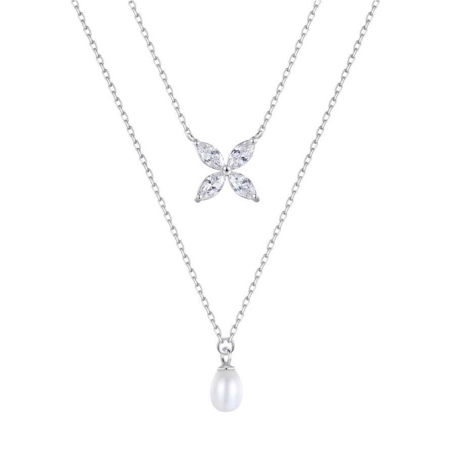 Elena Clover Freshwater Pearl Necklace