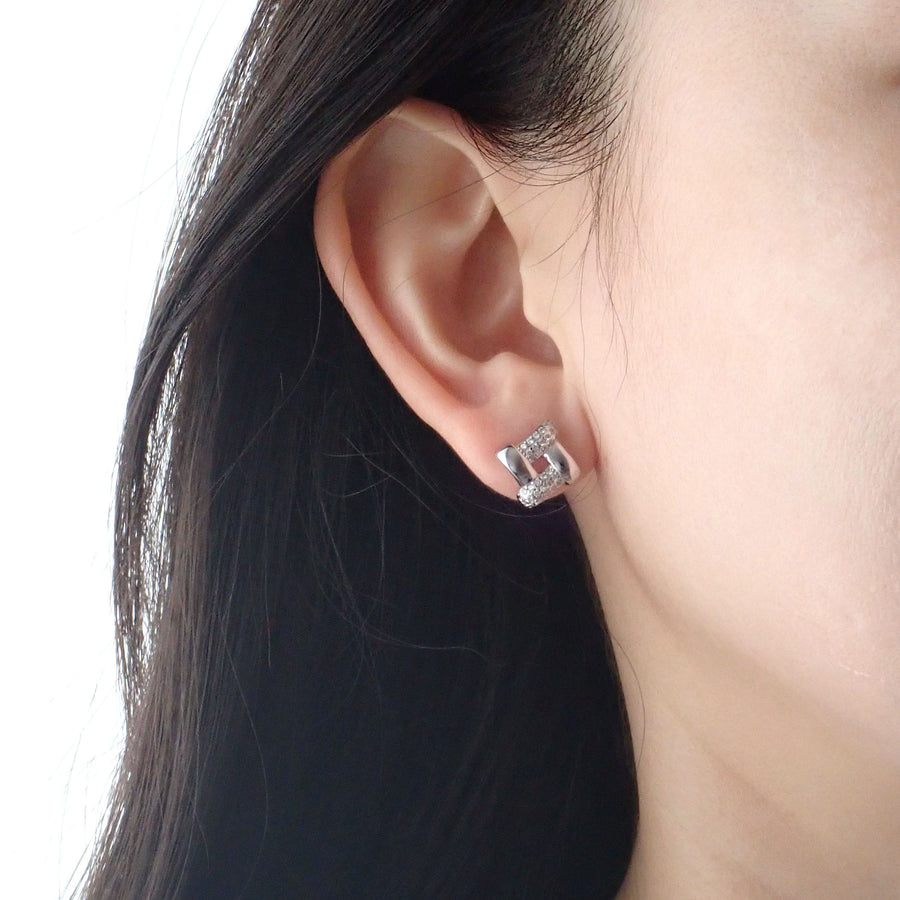 Kasi Square Earstud 925 Silver