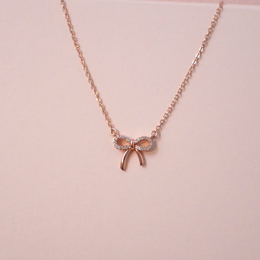 Dainty Ribbon Necklace 925 Silver