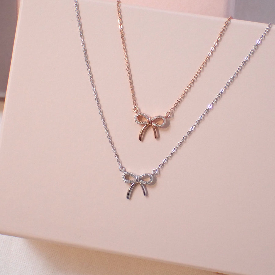 Dainty Ribbon Necklace 925 Silver