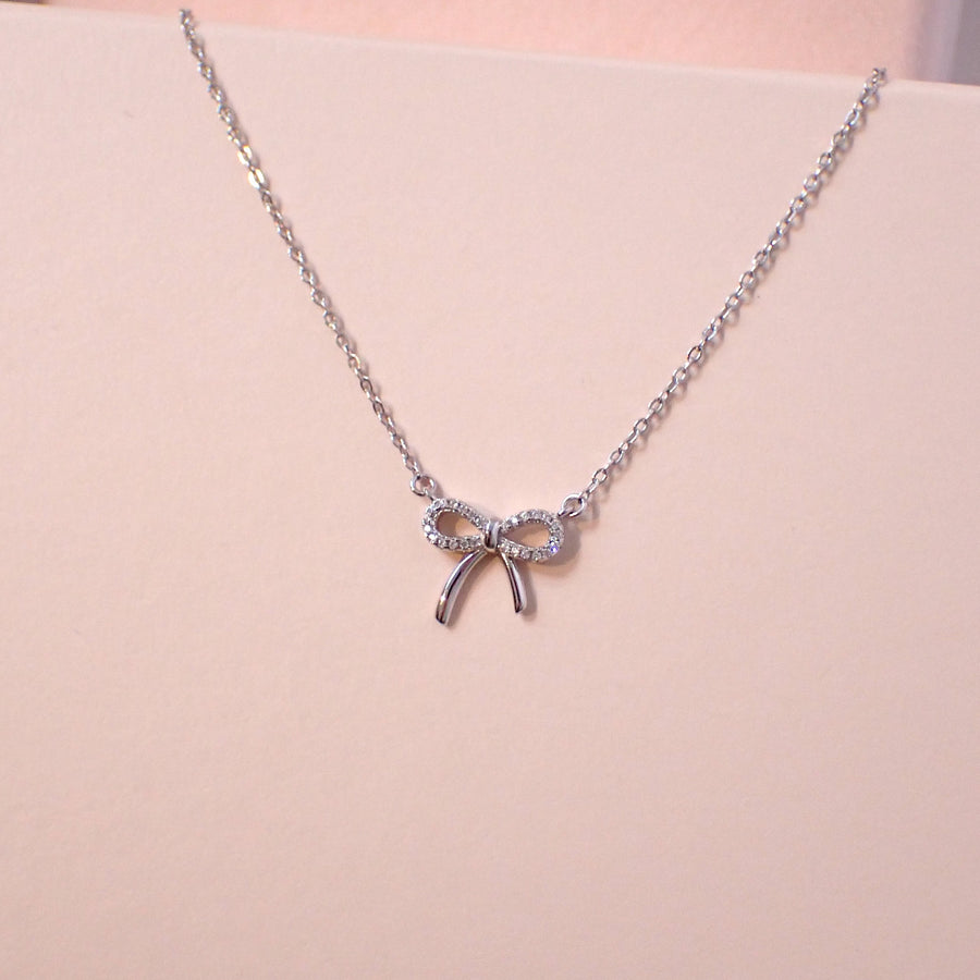 Dainty Ribbon Necklace 925 Silver