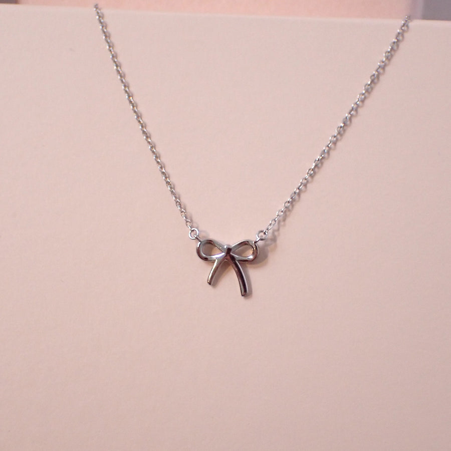 Dainty Ribbon Necklace 925 Silver