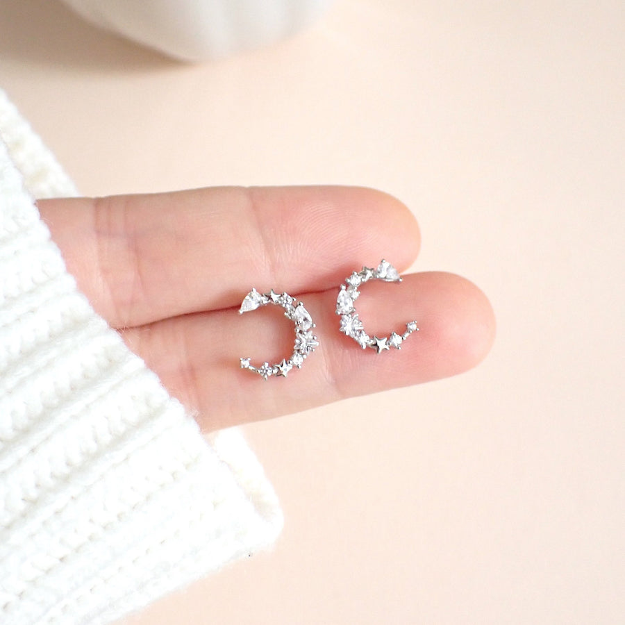 Deva Crescent Stud 925 Silver