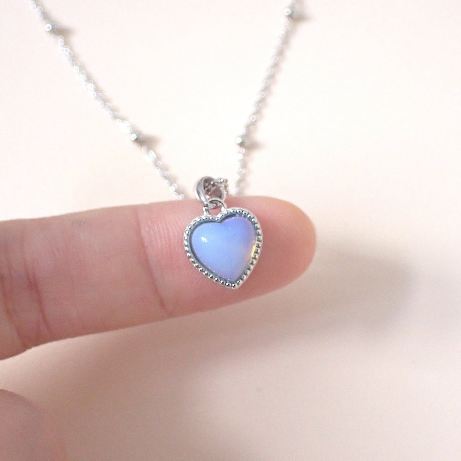 Haru Blue Heart Necklace 925 Silver