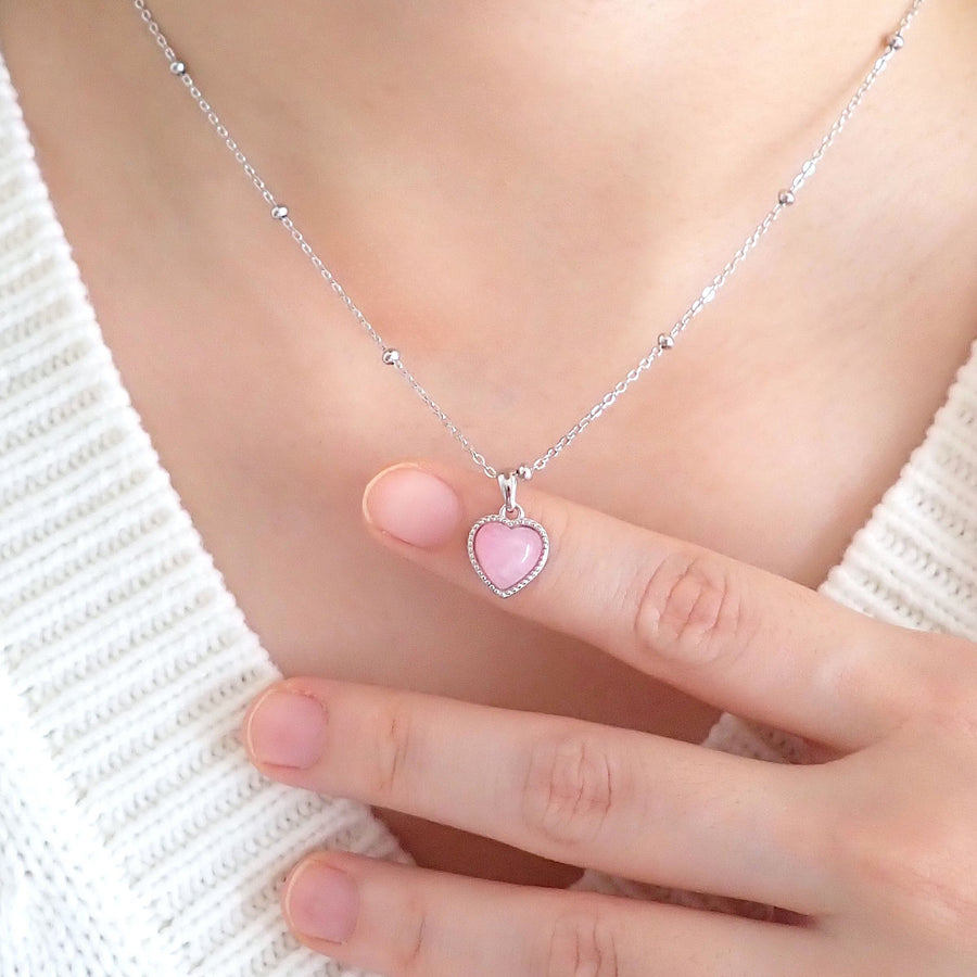 Haru Pink Heart Necklace 925 Silver