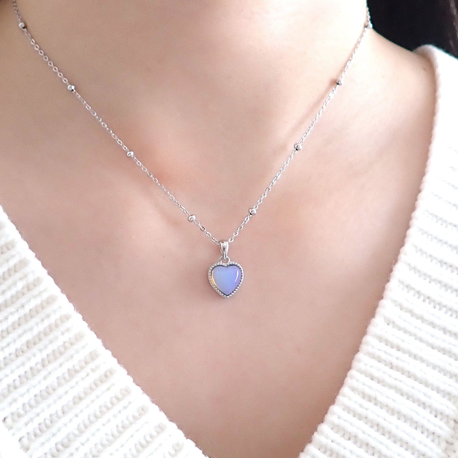 Haru Blue Heart Necklace 925 Silver