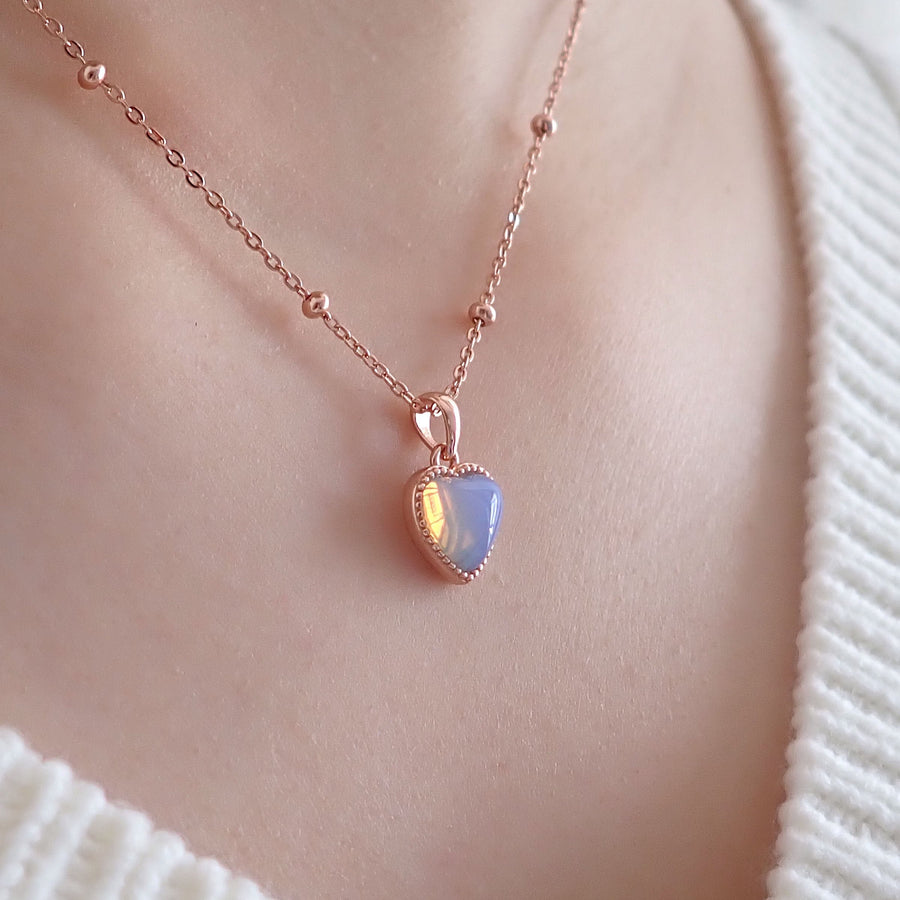 Haru Blue Heart Necklace 925 Silver