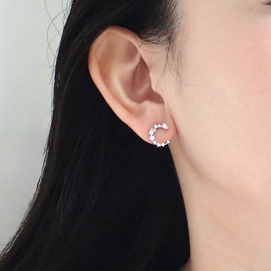 Deva Crescent Stud 925 Silver